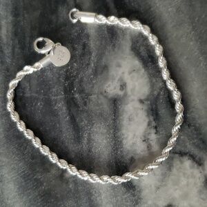 Twist Rope Silver Bracelet.